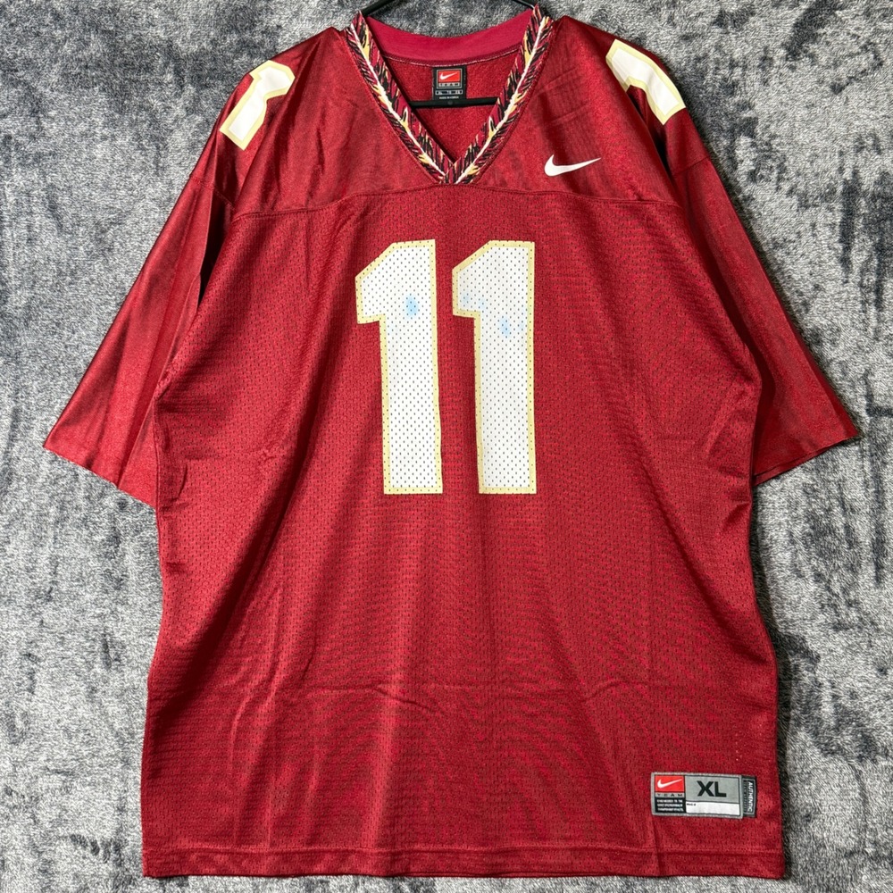 Vintage Nike Team Florida‎ State FSU Seminoles Football Jersey #11 Maroon XL
